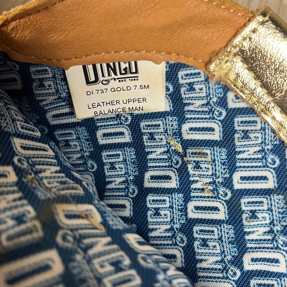 Dingo Gypsy Women Gold Metallic Leather Fringe Western Boots 7.5M Glam Nashville - Picture 6 of 7